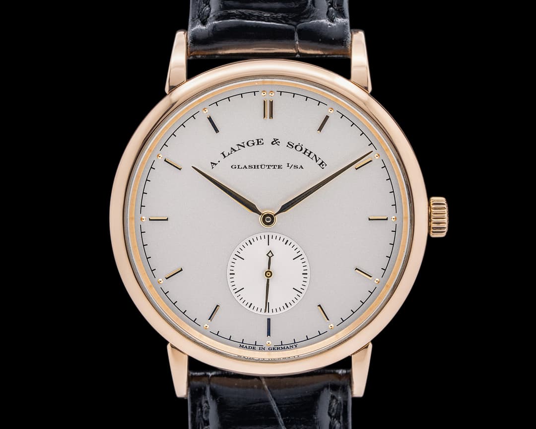 A. Lange and Sohne 216.032 Saxonia Manual Wind 18K Rose Gold Silver Dial