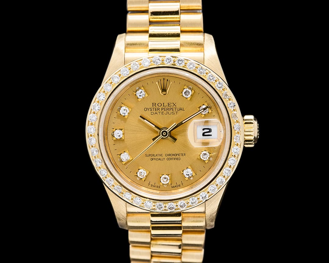 Rolex 69178 Ladies Datejust Presidential 18K Yellow Gold Champagne Dial