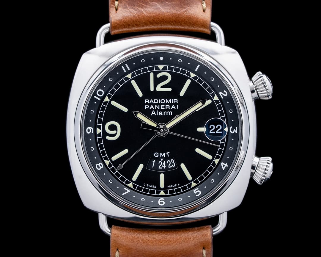 Panerai PAM00098 Radiomir GMT Alarm SS Black Dial