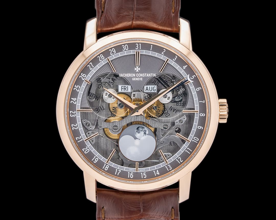 Vacheron Constantin 4020T Traditionnelle Complete Calendar 18K Rose Gold Skeleton Dial