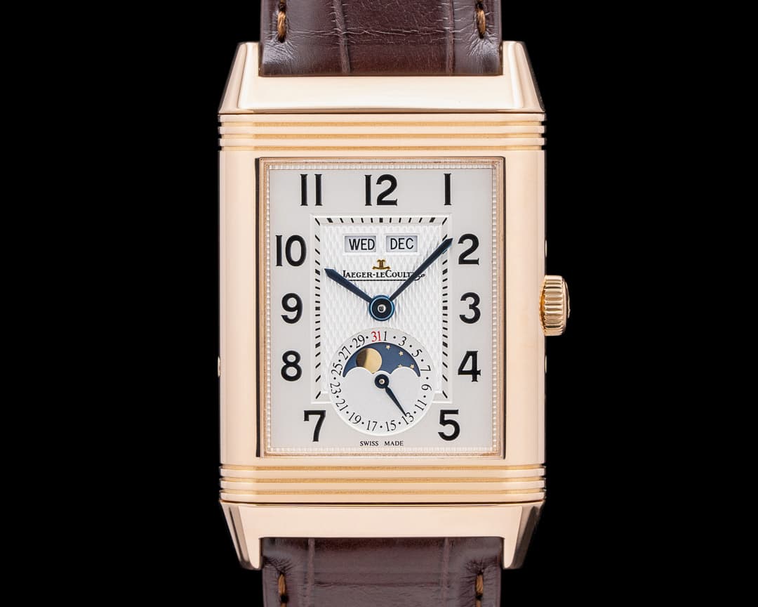 Jaeger-LeCoultre 273.2.84 Grande Reverso Calendar 18K Rose Gold Silver Dial