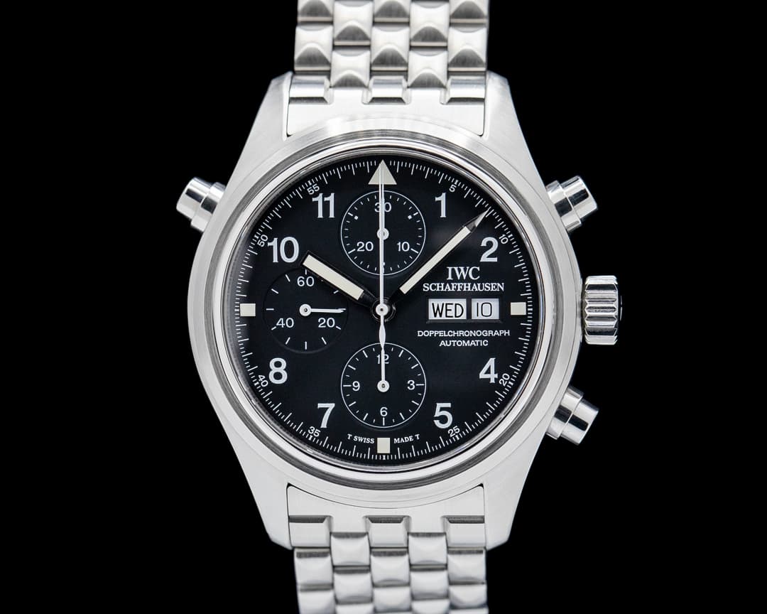 IWC IW3713 Pilot Doppelchronograph SS Black Dial