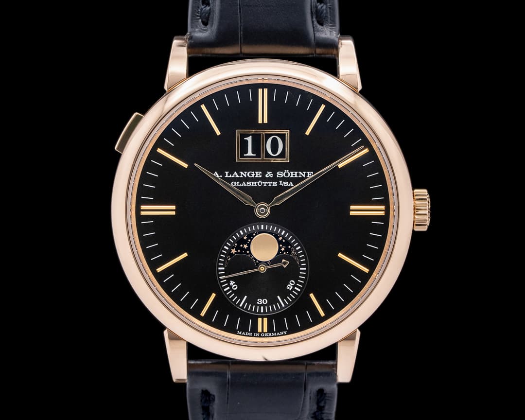 A. Lange & Söhne 384.031 Saxonia Moon Phase 18K Rose Gold Black Dial