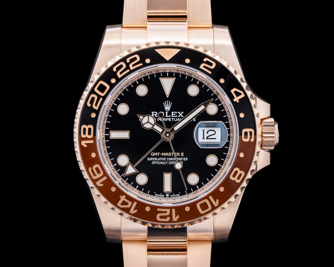 Rolex 126715CHNR GMT-Master II 18K Everose Gold Black Dial 2024