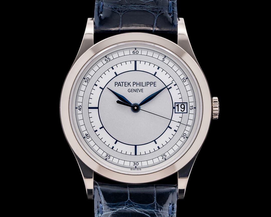 Patek Philippe 5296G Calatrava 18K White Gold Silver Sector Dial