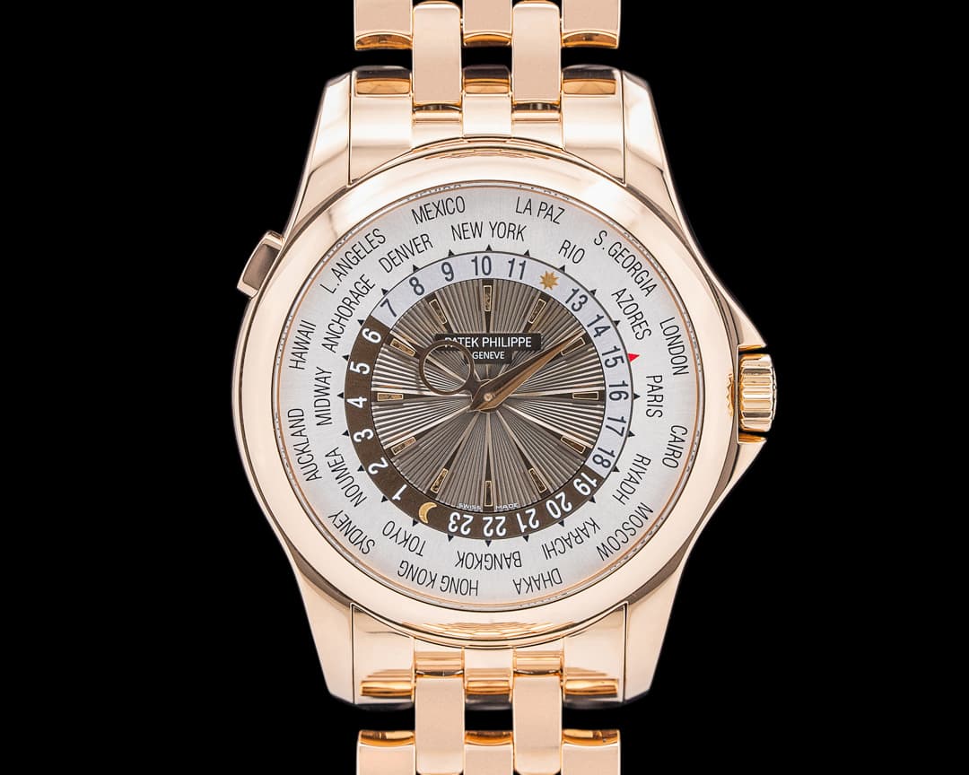 Patek Philippe 5130/1R-011 World Time 18K Rose Gold Brown Dial Bracelet