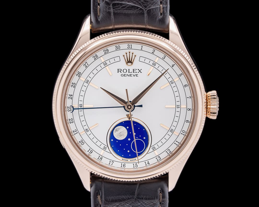 Rolex 50535 Cellini Moonphase 18K Everose White Dial