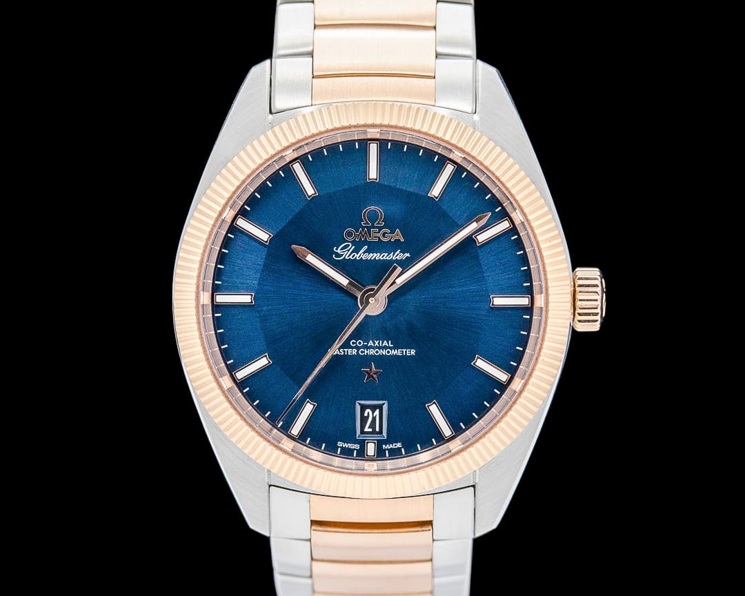 Omega Globemaster SS / 18K Sedna Gold Blue Dial