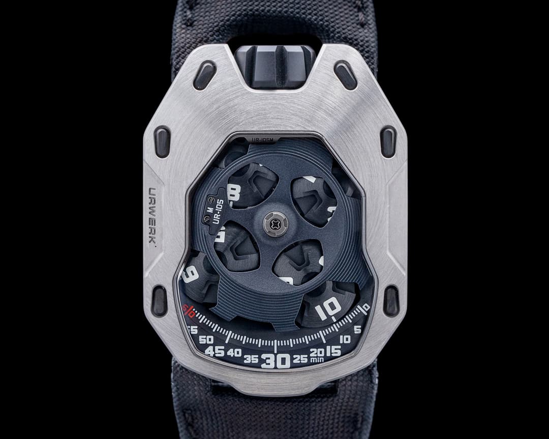 URWERK UR-105M Iron Knight Titanium Steel Black Dial LIMITED