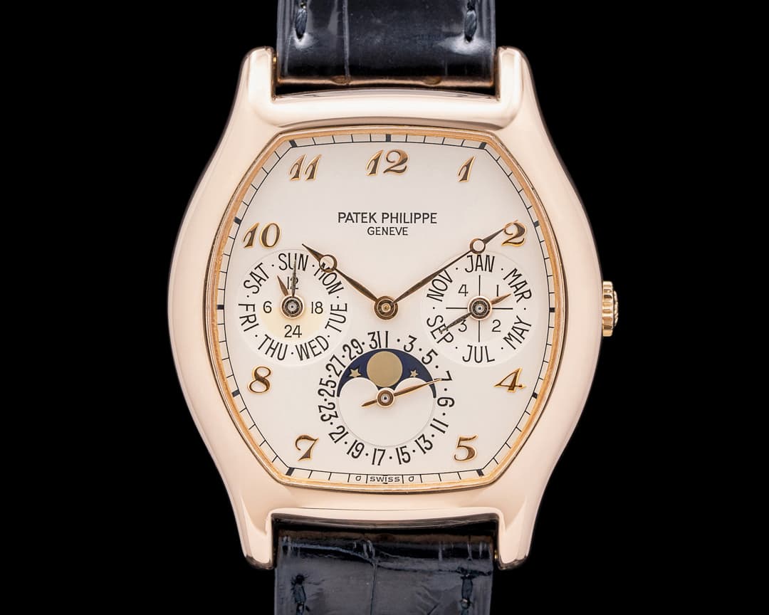 Patek Philippe 5040R Perpetual Calendar Tonneau 18K Rose Gold Cream Dial