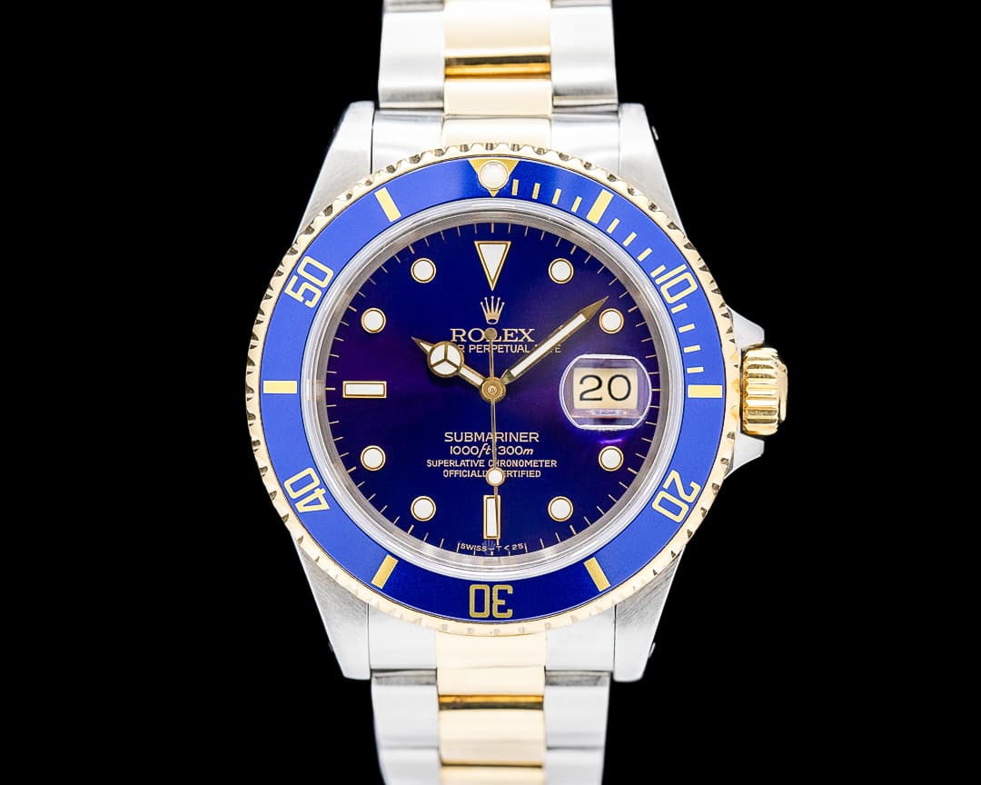 Rolex 16613 Submariner SS / 18K Yellow Gold Blue Dial