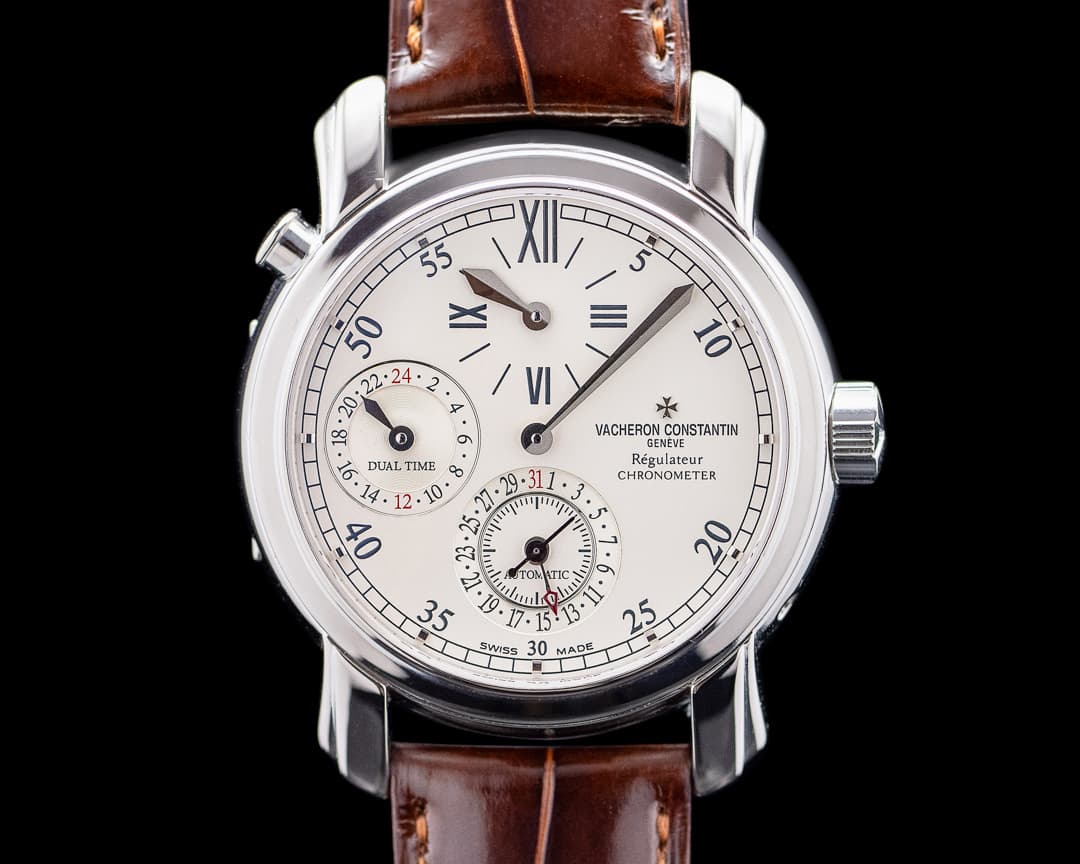 Vacheron Constantin 42005/000G-8900 Malte Dual Time Regulator 18K WG Cream Dial