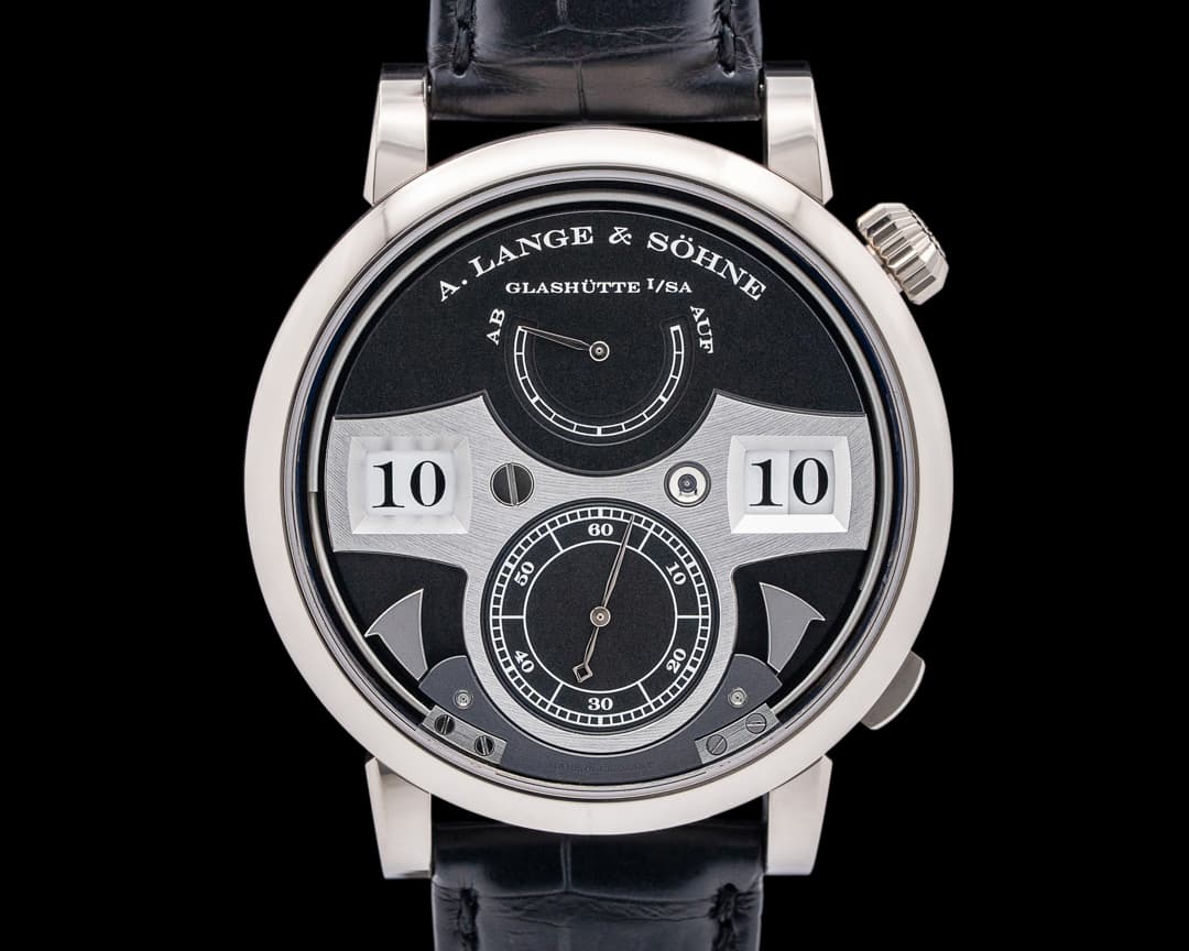 A. Lange & Söhne 145.029F Zeitwerk Striking Time 18K White Gold Black Dial