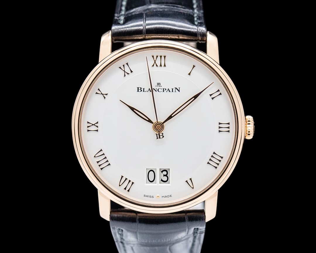 Blancpain 6669 Villeret Grande Date 18K Rose Gold Opaline Dial