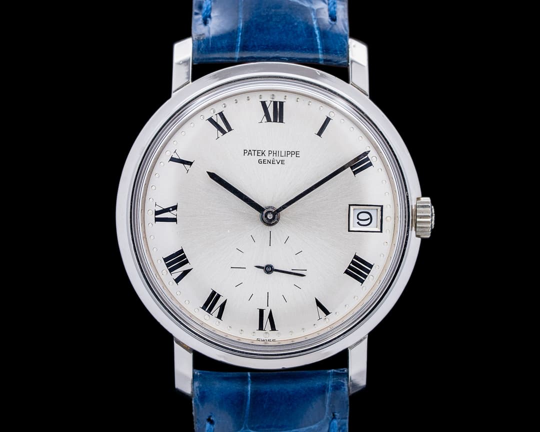 Image of Patek Philippe 3445/6 Calatrava Automatic Platinum Silver Roman Dial VERY RARE