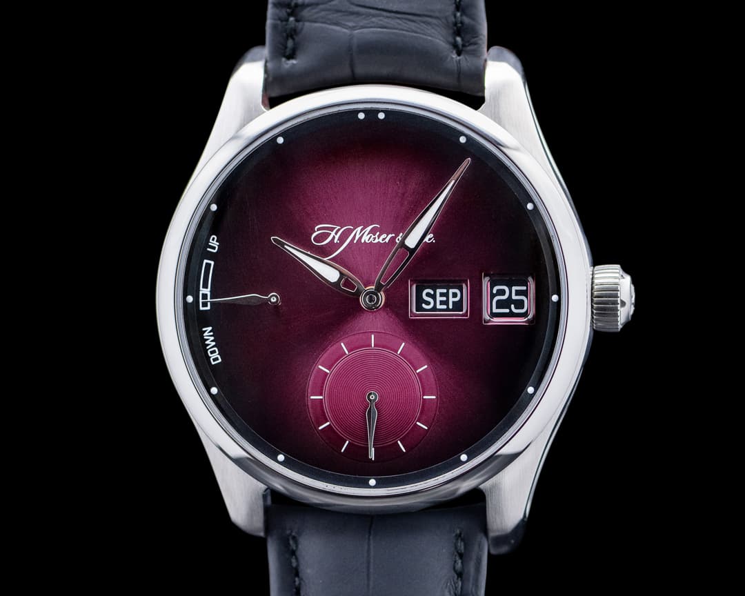 H. Moser and Cie. 3808-1200 Pioneer Perpetual Calendar MD SS Burgundy Dial LIMITED