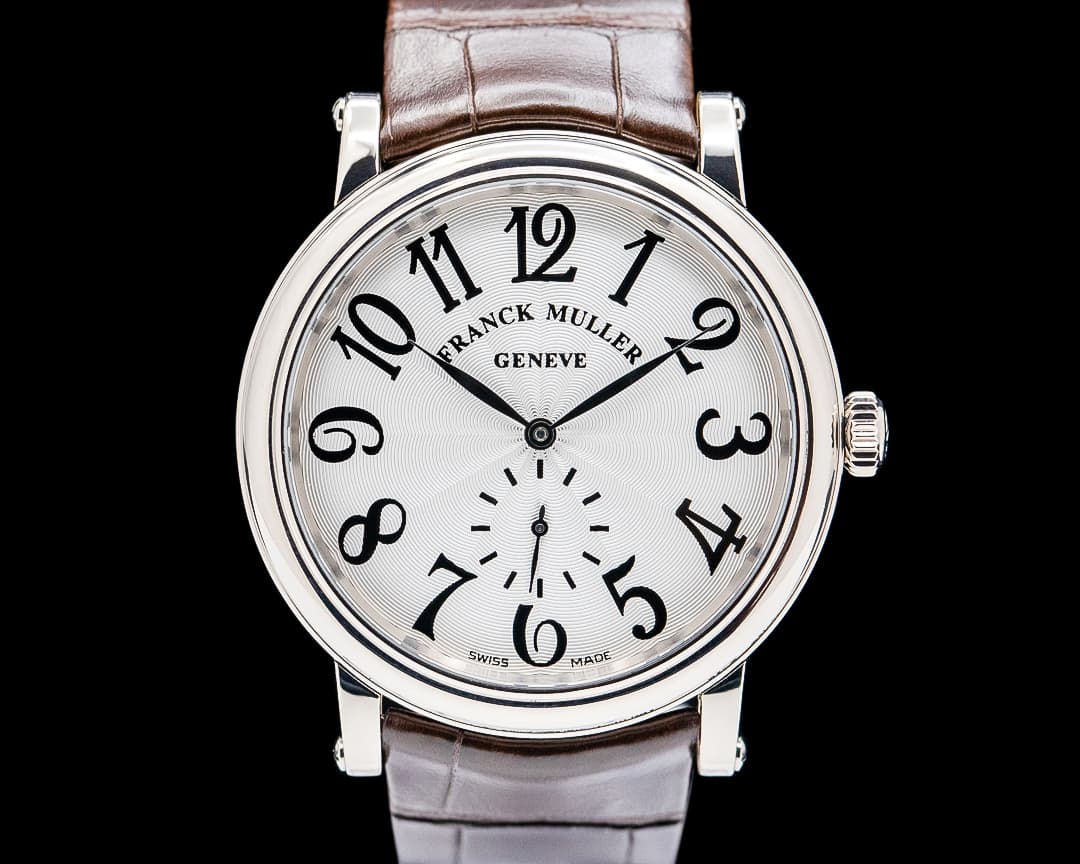 Franck Muller 7421B56 Round 18K White Gold Silver Guilloche Dial