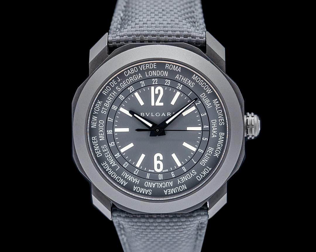 Bulgari 103486 Octo Roma WorldTimer Black DLC SS
