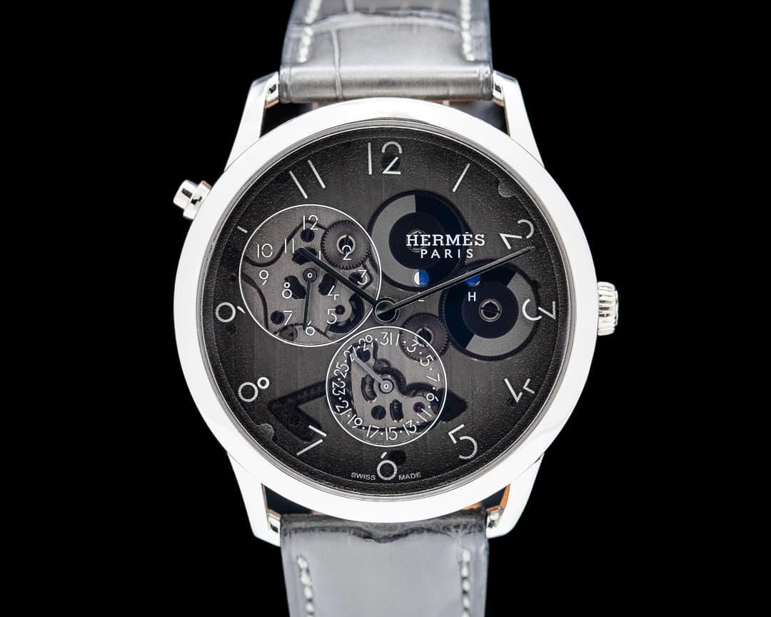 Hermès Slim dHermes GMT Platinum Translucent Black Smoked Dial