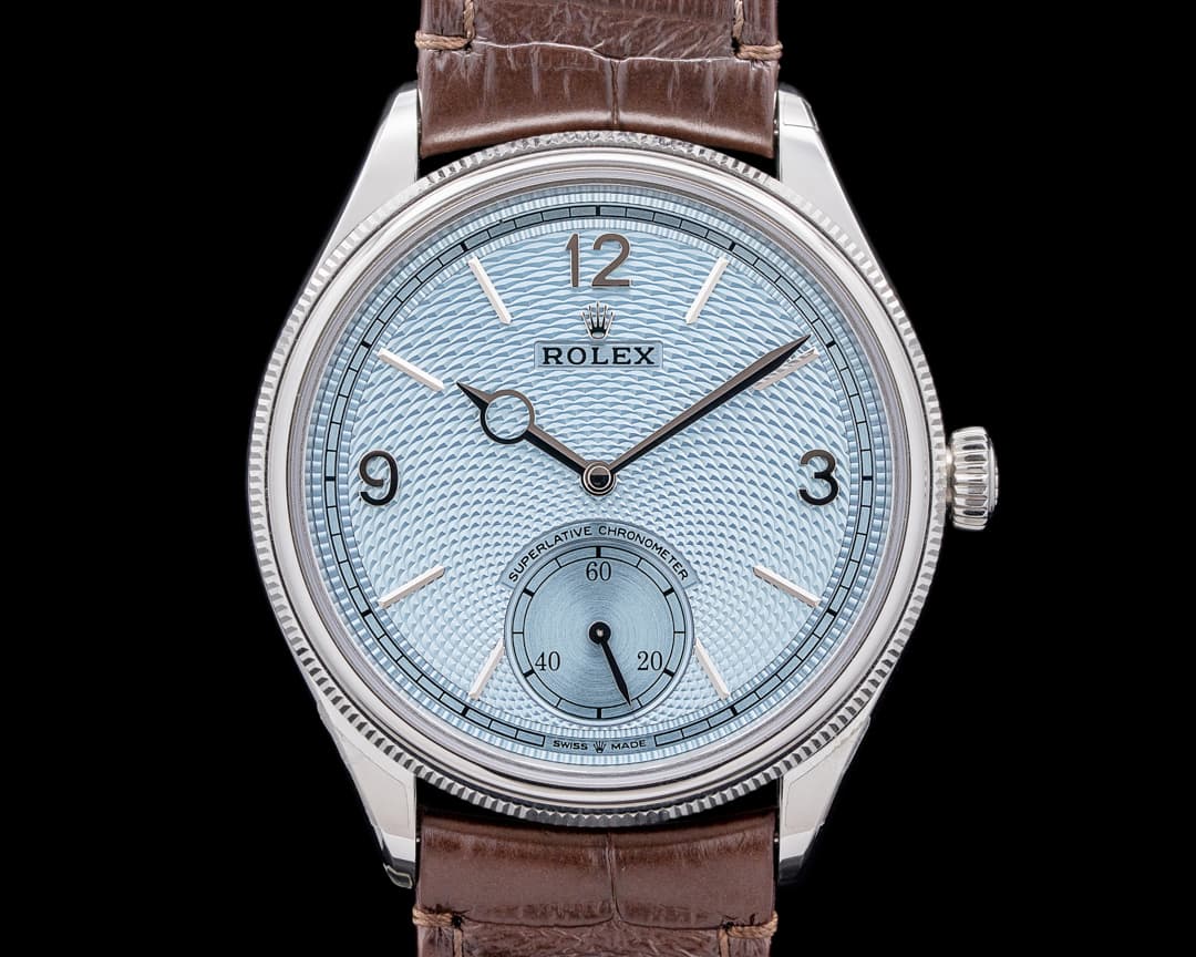 Rolex 52506 1908 Platinum Ice Blue Guilloche Dial 2025 UNWORN