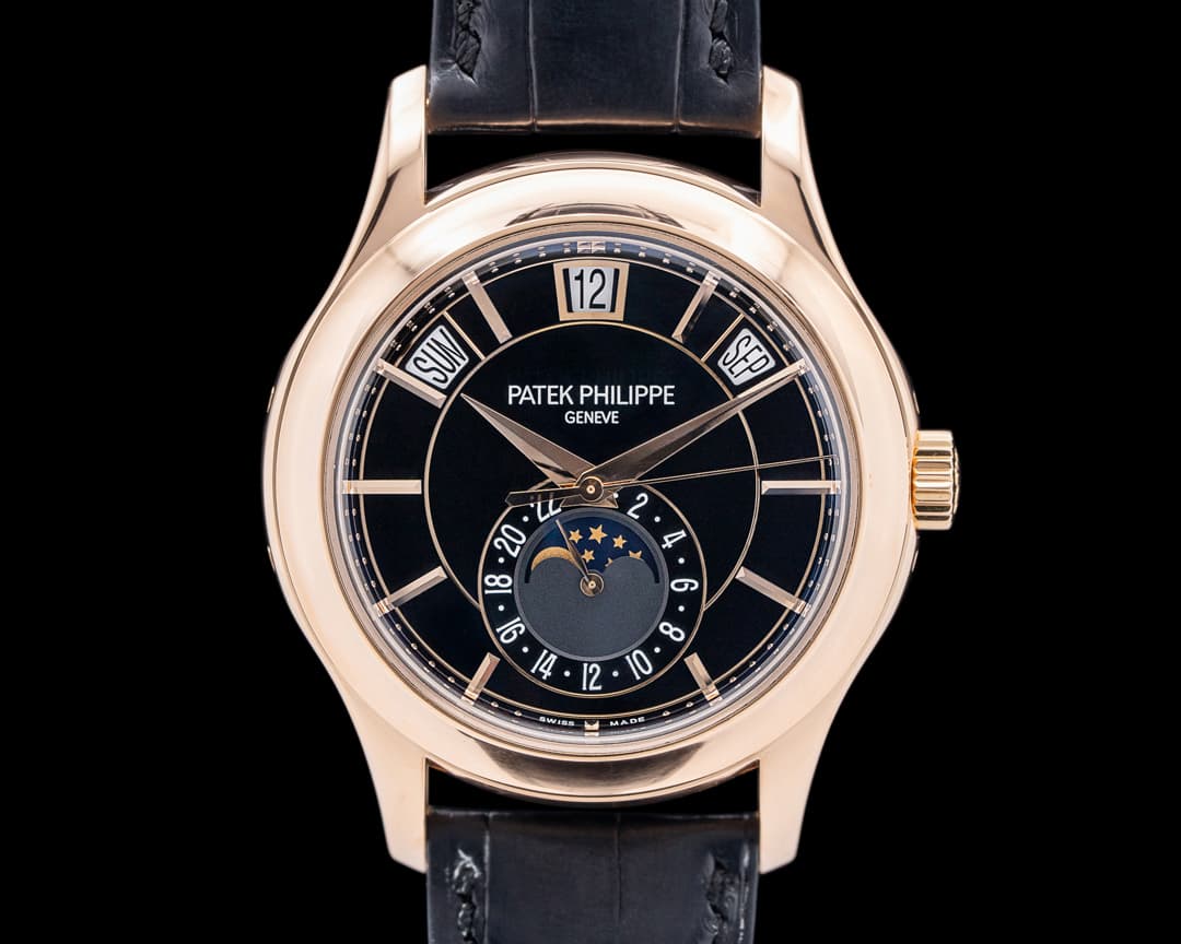 Image of Patek Philippe 5205R Annual Calendar 18K Rose Gold Black Dial