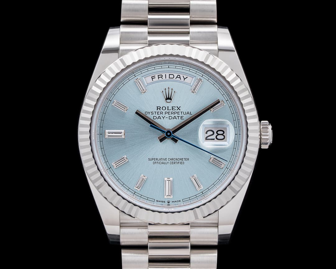 Rolex 228236 Day-Date 40MM Platinum Ice Blue Diamonds Dial