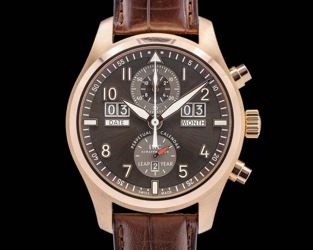 IWC IW379105 Spitfire Perpetual Calendar Chronograph 18K RG Gray Dial