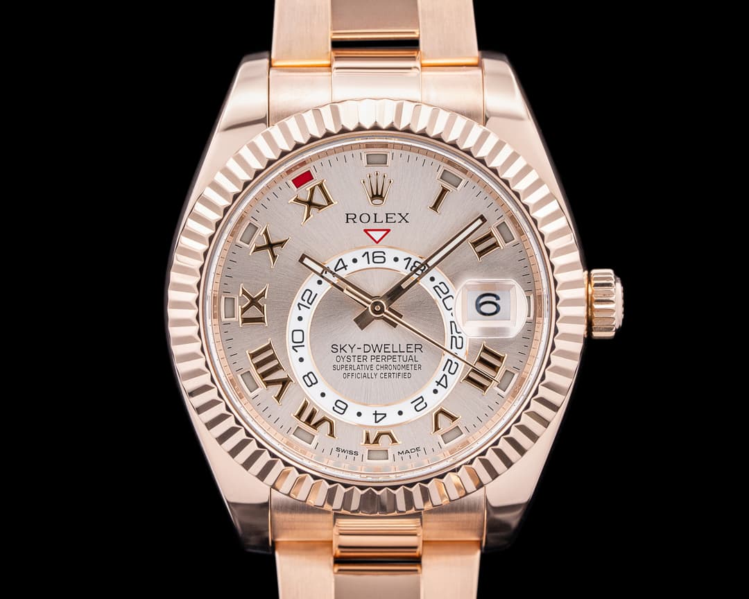 Image of Rolex 326935 Sky-Dweller 18K Everose Gold Sundust Pink Roman Dial