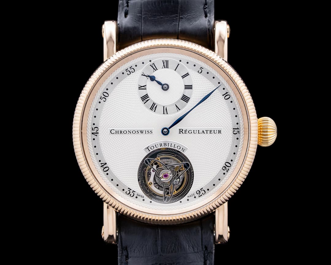 Chronoswiss CH 3121B Tourbillon 18K Rose Gold Silver Dial