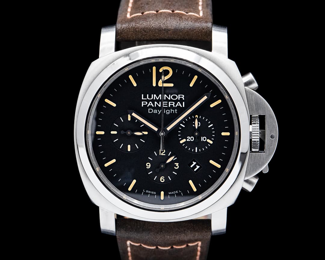 Panerai PAM00356 Luminor 1950 Chrono Daylight SS Black Dial