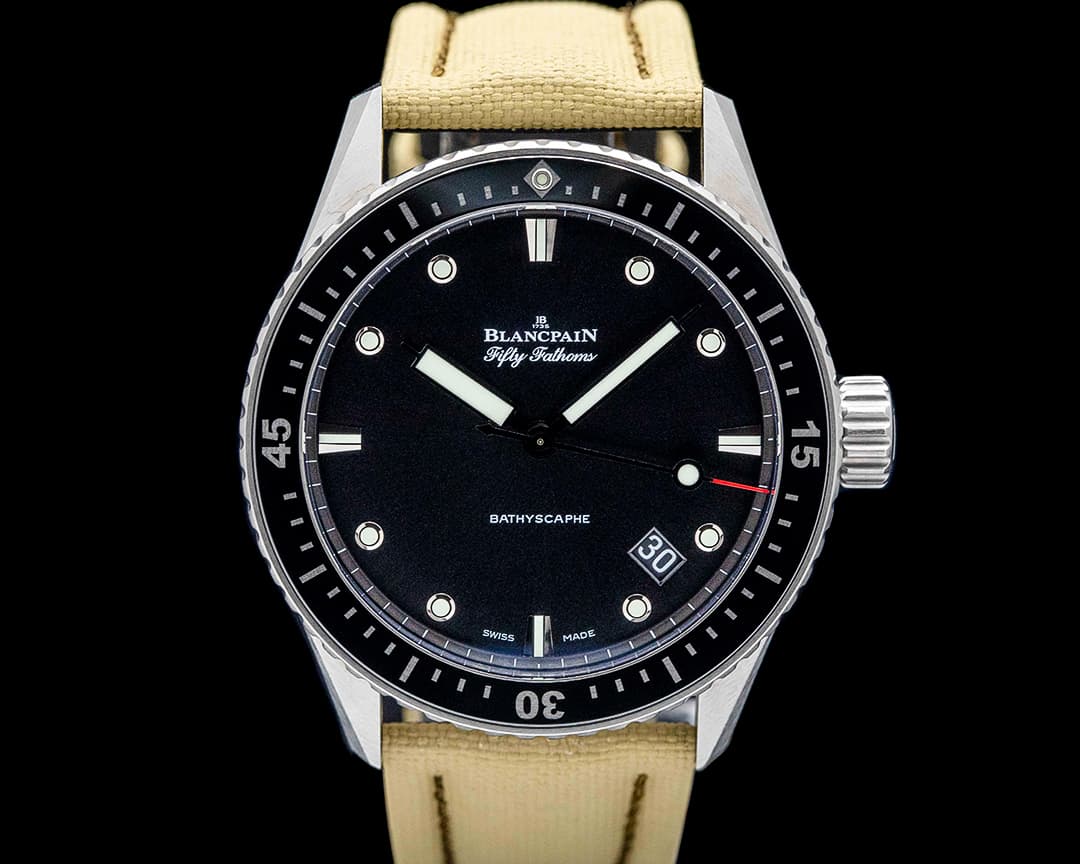 Image of Blancpain 5000-1230-B52A Fifty Fathoms Bathyscaphe Titanium Black Dial