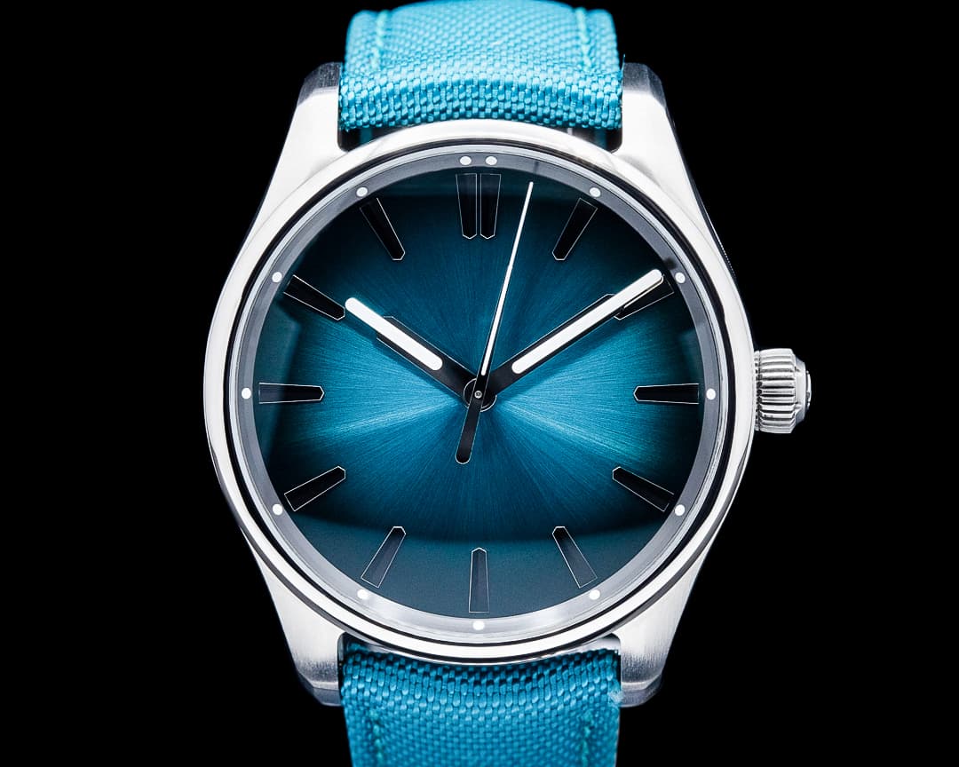 H. Moser and Cie. 3200-1214 Pioneer Centre Seconds Blue Lagoon Fume SS Blue Dial