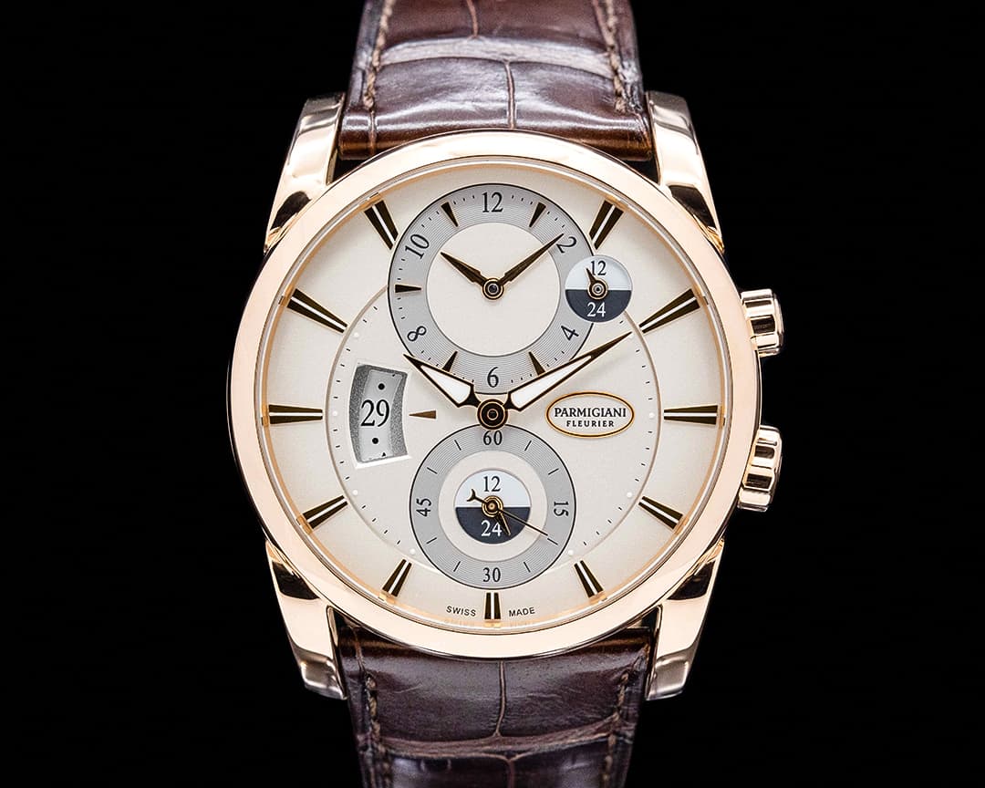 Parmigiani PFC231 Tonda Hemispheres Dual Time 18K Rose Gold Cream Dial