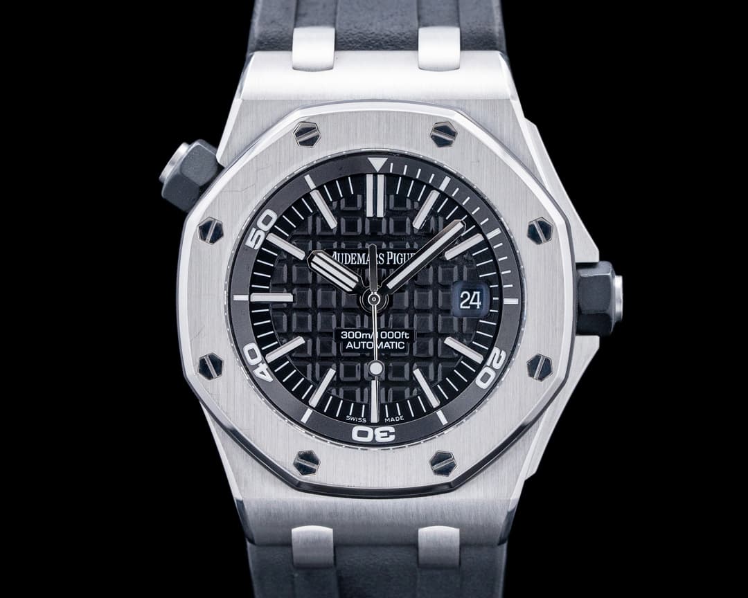 Audemars Piguet 15703ST Royal Oak Offshore Diver SS Black Dial