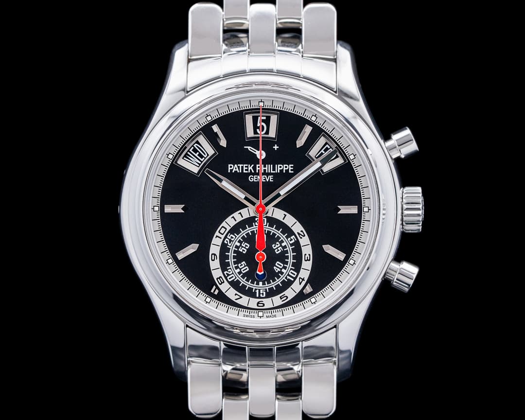 Patek Philippe 5960/1A Annual Calendar Chronograph SS Black Dial