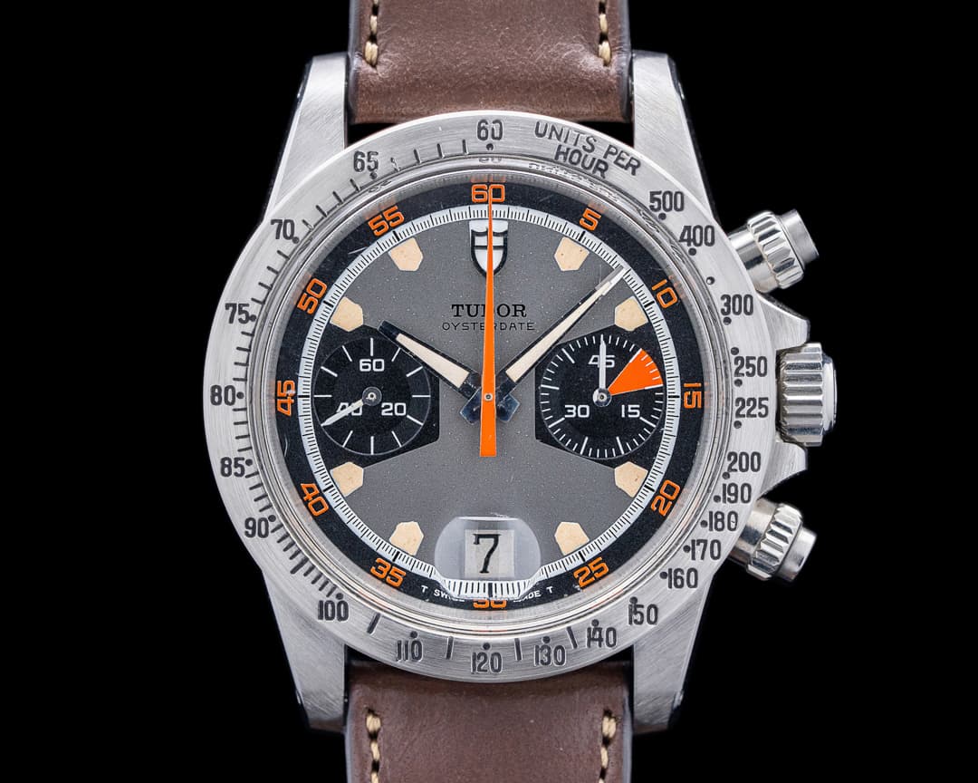 Tudor Montecarlo Chronograph SS Black "Home Plate" Dial Circa. 1971 RARE