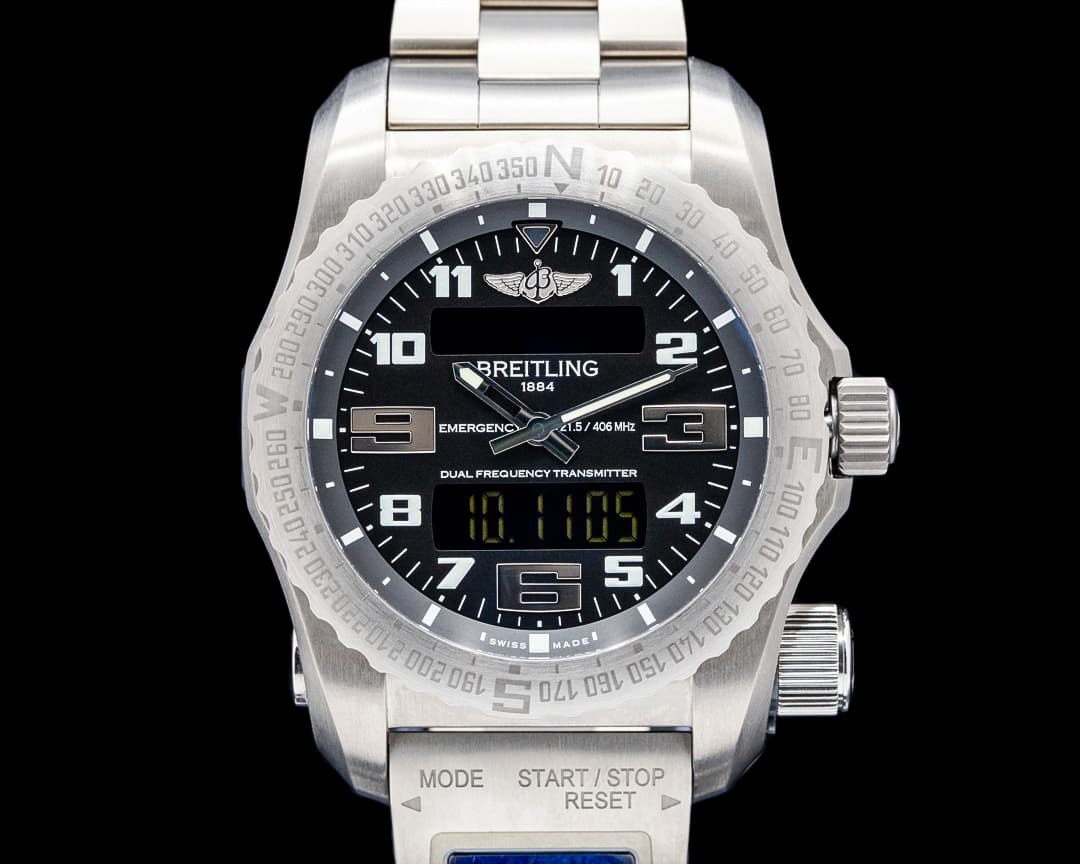 Breitling E76325 Emergency II Titanium Black Dial