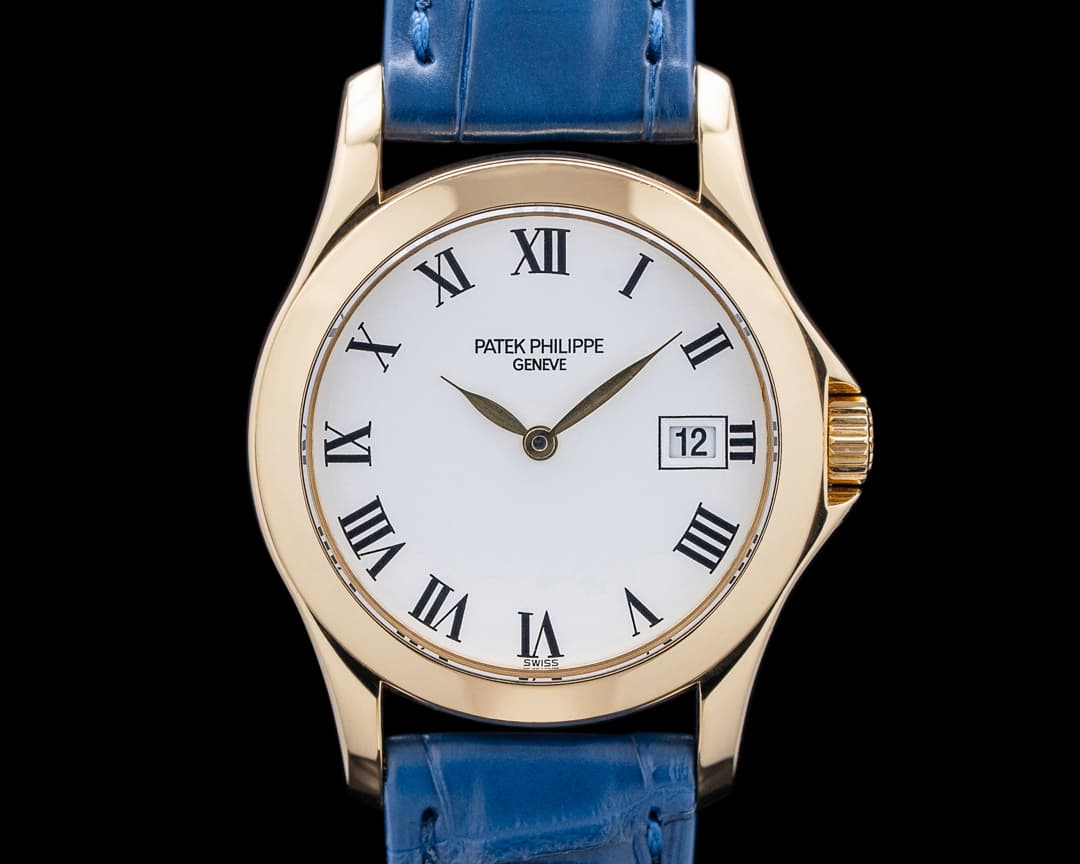 Patek Philippe 4906 Calatrava Quartz 18K YG Gold White Dial