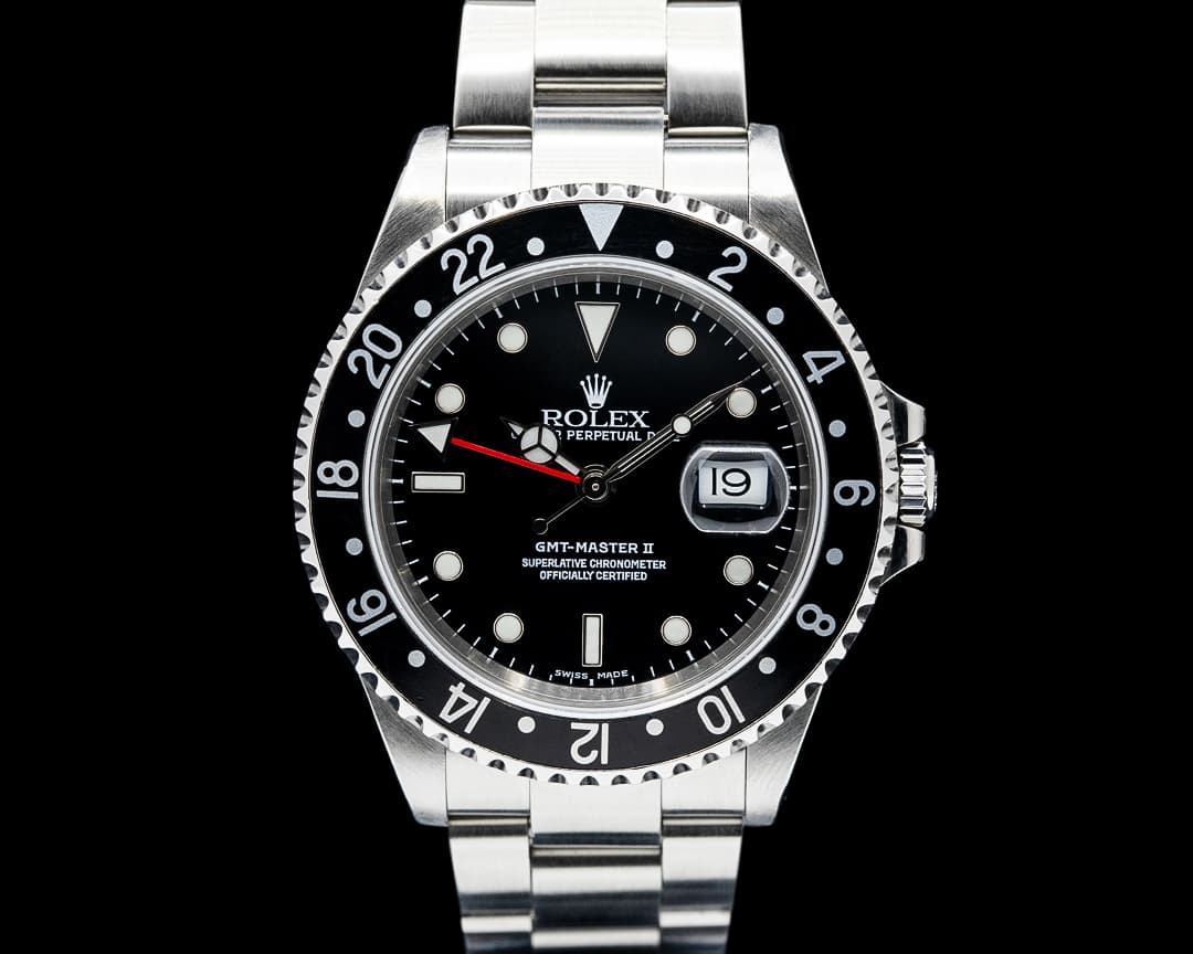 Rolex 16710 GMT Master II Black Bezel SS Black Dial Circa. 2002