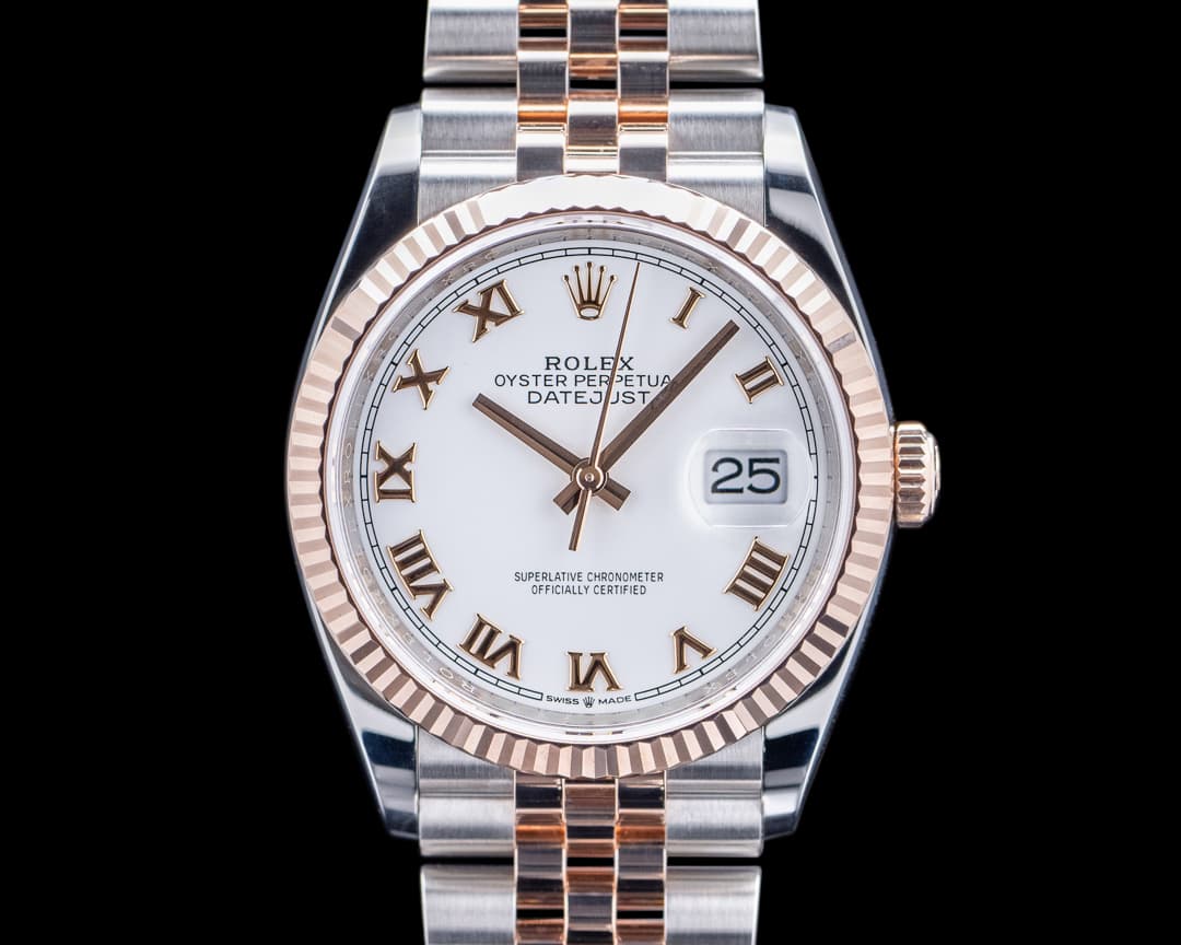 Rolex 126231 Datejust Jubilee SS / 18K Everose Gold White Roman Dial
