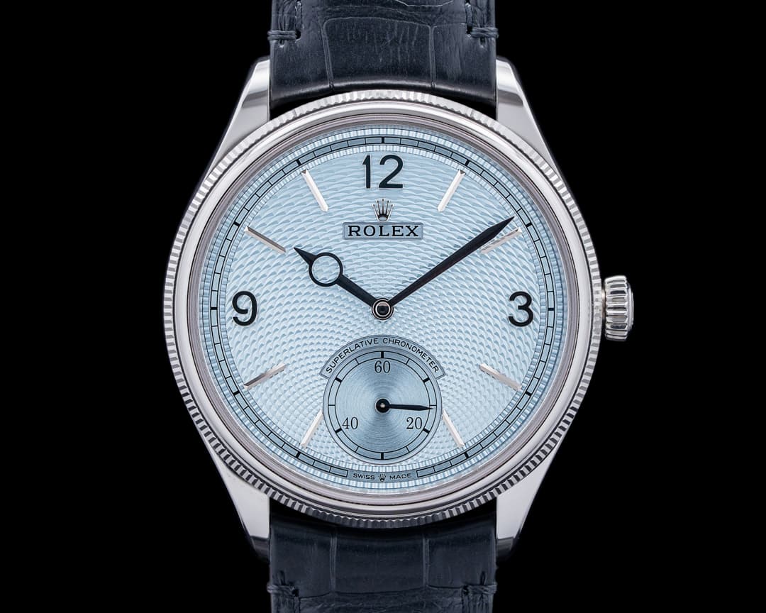 Rolex 52506 1908 Platinum Ice Blue Guilloche Dial 2025 UNWORN