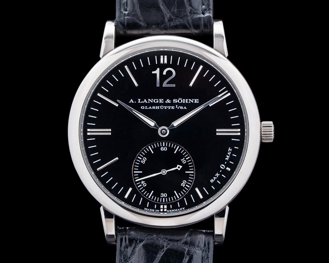 A. Lange and Sohne 301.027 Langematik 18K White Gold Black Dial