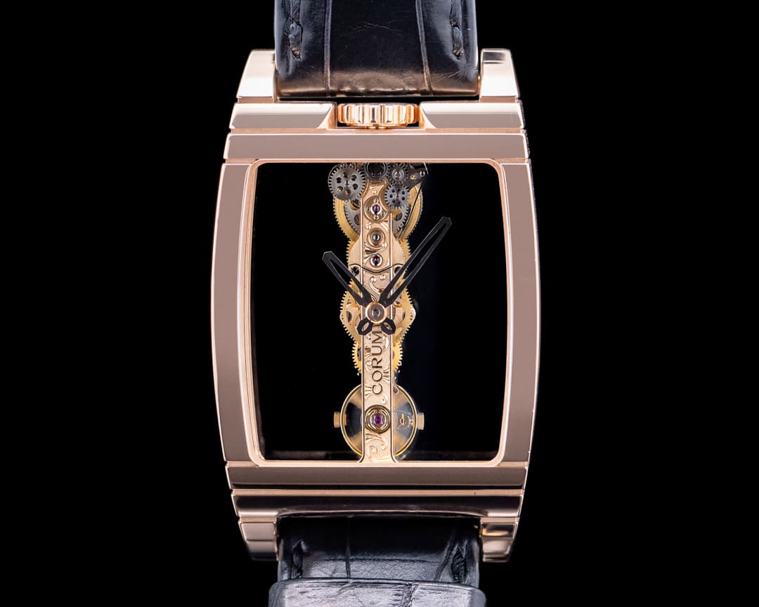 Corum B113/01043 Golden Bridge 18K Rose Gold Skeleton Dial