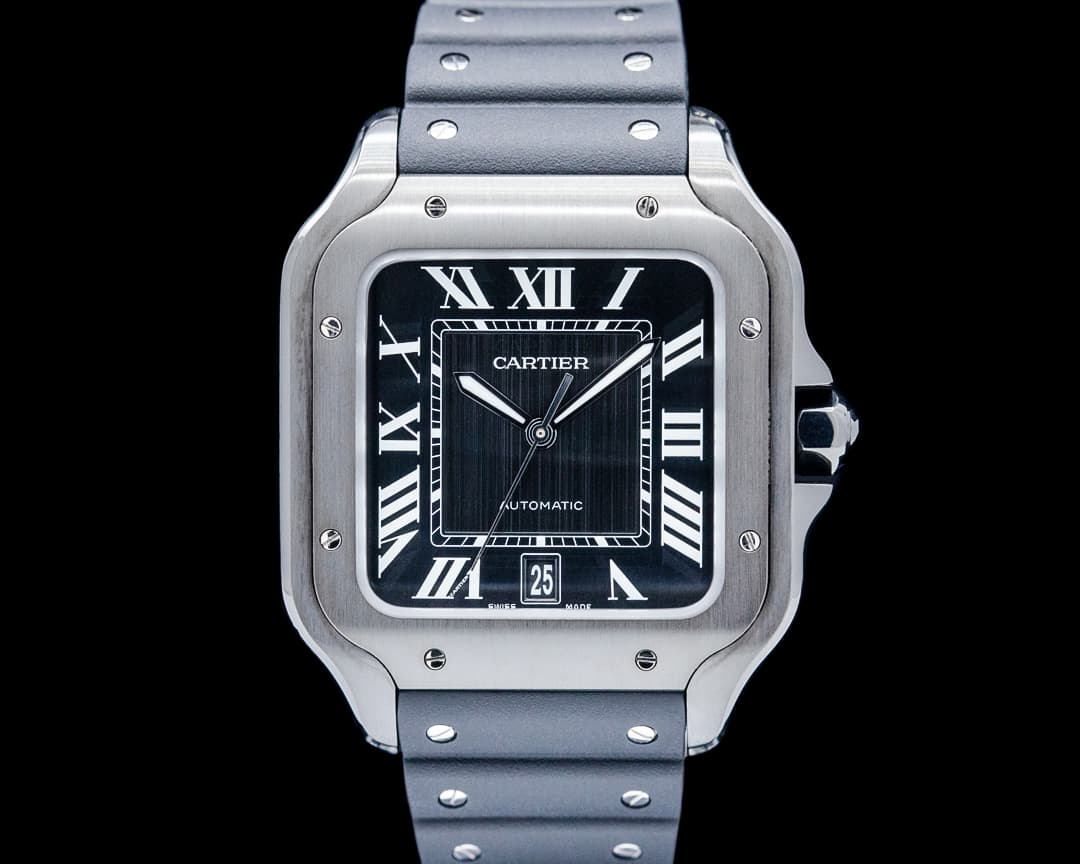 Cartier WSSA0039 Santos de Cartier Large ADLC Steel Black Dial