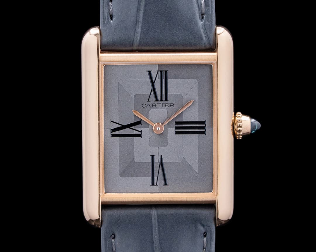 Cartier WGTA0092 Tank Louis Gray Dial 18K Rose Gold