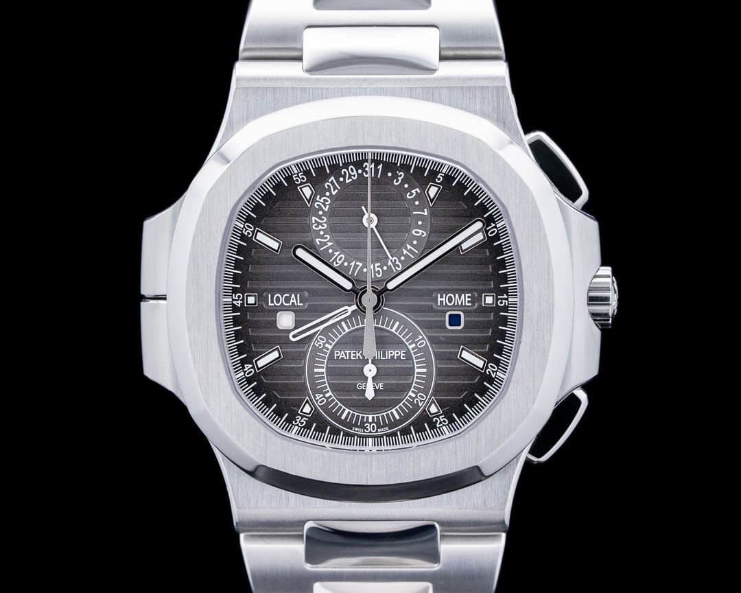 Patek Philippe 5990/1A-001 Nautilus Travel Time Chronograph SS Gray Dial