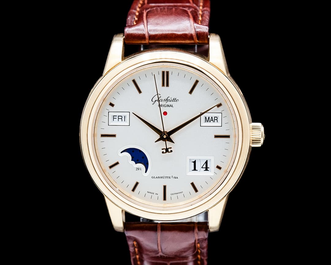 Glashutte Original Senator Perpetual Calendar 18K Rose Gold Silver Dial
