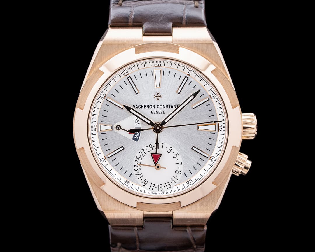 Vacheron Constantin 7900V/000R Overseas Dual Time 18K Rose Gold Silver Dial