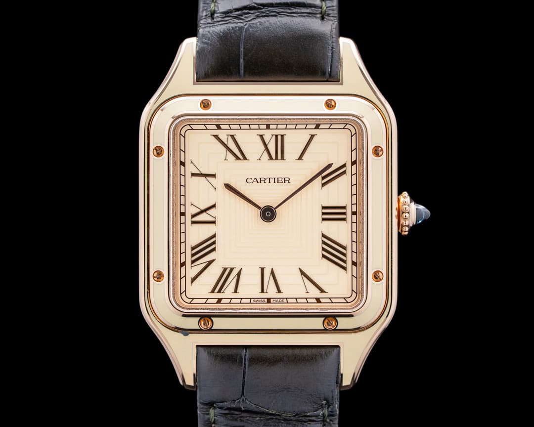 Cartier WGSA0054 Santos-Dumont 18K Rose Gold Beige Dial