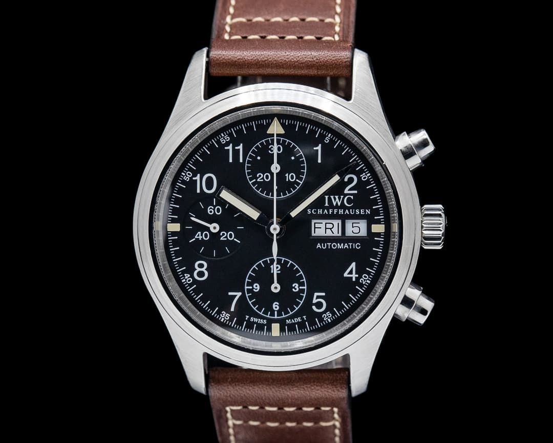 IWC IW3706 Pilot Chronograph 38MM SS Black Dial